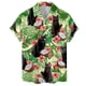 thumbnail image 5 of Camisa hawaiana con estampado 3D de gato y mapache para hombre, blusa con estampado de plantas y animales, blusa de moda con solapa y botones, camisetas Aloha de manga corta, 5 of 5