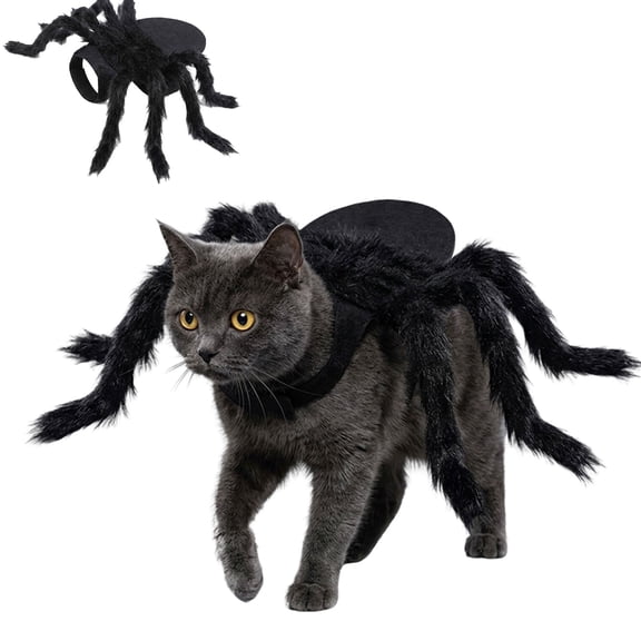 Adjustable Halloween Spider Outfit for Pets, Funny Costume with Spider Legs for Dogs and Cats(M)