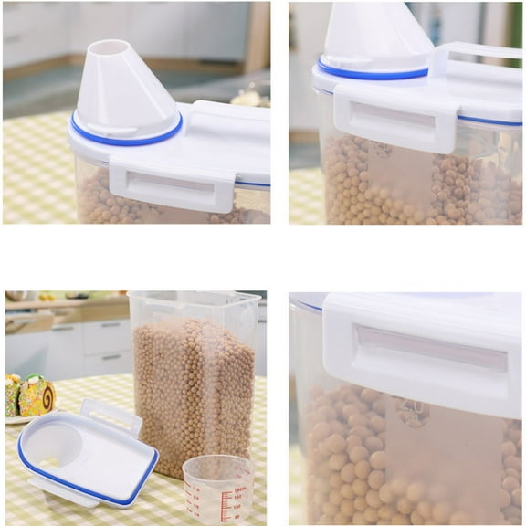 Haxmnou Cereal Containers Storage Airtight, Dry Food Storage Containers for Kitchen Pantry Organization, Plastic Rice Storage Dispenser Bin with Pouring Spout