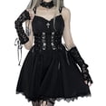 thumbnail image 4 of Women Gothic Lace Mini Dresses Vintage Goth Punk Dress Spaghetti Strap Party Dresses, 4 of 8