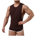 thumbnail image 2 of Ensemble de Shorts de Sport Décontractés pour Homme, Col Rond, Couleur Unie, 2 of 4