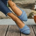 thumbnail image 4 of Rokment Women's Denim Ballet Flat Dress Shoes for Ladies 2026 Spring Fall Fashion Casual Fringe Pointed Toe Walking Flat Business Work Slip-on Loafers Sky Blue Size 6, 4 of 7