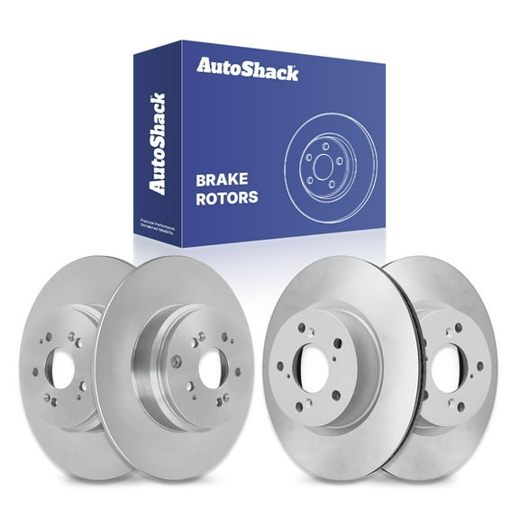 AutoShack Front Vented & Rear Solid Coated Brake Rotors 4-PC Set Replacement for 2009-2015 Honda Pilot 2007-2013 Acura MDX 2010-2013 Acura ZDX ArmorStop