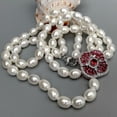 thumbnail image 3 of EOEMY 24"-26" 2 Strands White Sea Shell Pearl Cz Pave Pendant Necklace Lady Jewelry, 3 of 6