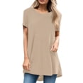 thumbnail image 2 of Tunic T Shirts for Women Summer Casual Short Sleeve Crewneck Loose Fit Plain Tshirts Blouse Tunic Tops, 2 of 7