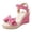 Pink, variant on Rokment Bowknot Wedge High Heels Dressy Sandals for Women Bride Wedding Elegant Casual Suede Bow Espadrilles Platform Chunky Heeled Summer Dress Shoes Black Size 5.5