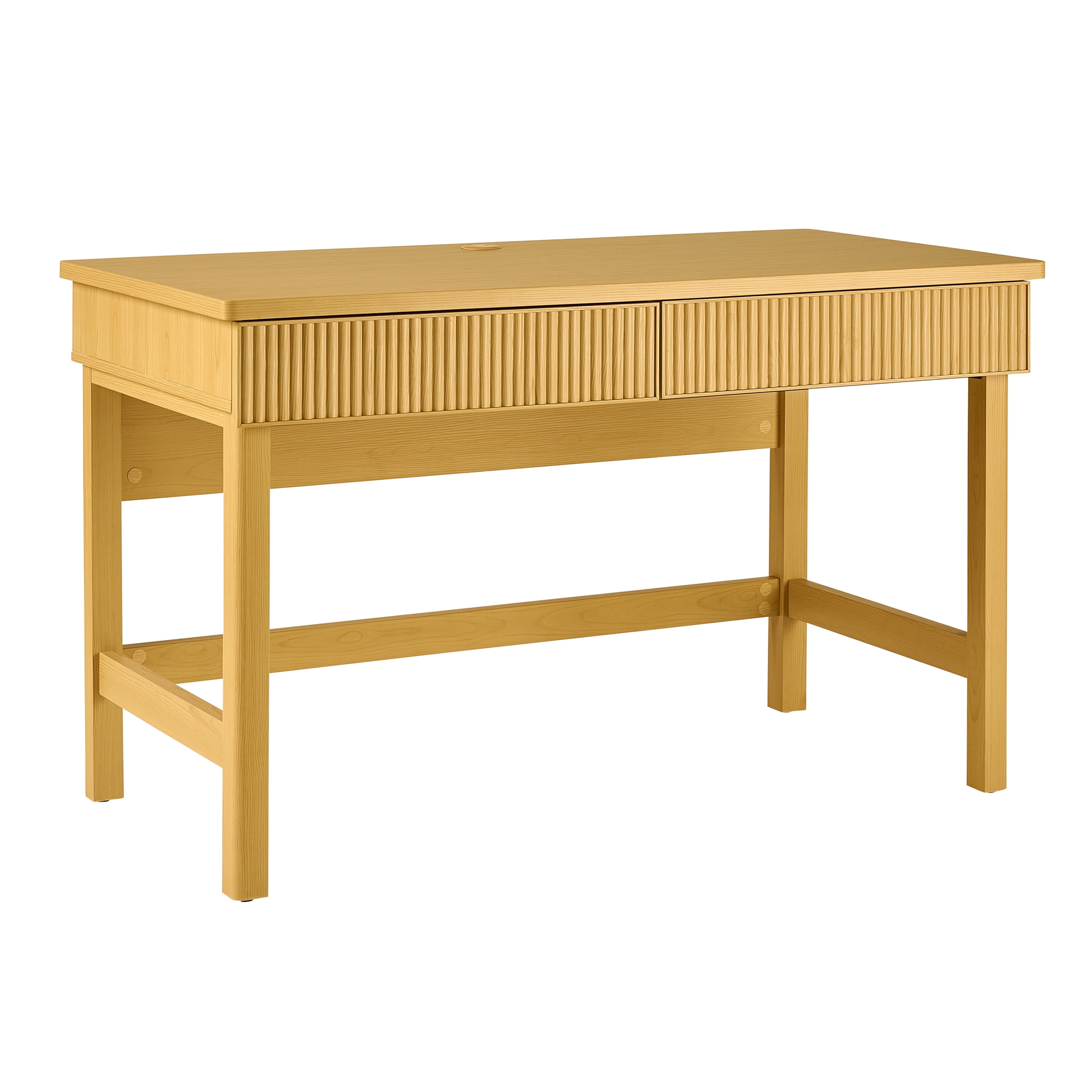 Better Homes & Gardens Lillian Fluted Desk, Natural Pine Finish