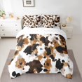 thumbnail image 2 of Homewish Splatter Ink 7 Pieces Bedding Comforter Set,Retro Rustic Desgin Full Bedding Set,White Brown Black Fitted Sheet Flat Sheet For Men Women,Super Cozy Room Decor Reversible, 2 of 8