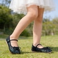 thumbnail image 5 of Girls Glitter Sequin Mary Jane Dress Shoes Bowknot Princess Ballerina Flats for School Wedding Party, 5 of 8