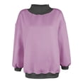 thumbnail image 4 of uvwlwu Women's Hoodless Pullover Sweatshirt Split Collar Long Sleeve Loose Fit Modern Casual Comfort,XL, 4 of 4