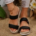 thumbnail image 2 of Womens Platform Slip on Sandals Fashion Summer Braided Leather Wedge High Heel Dress Slippers for Ladies 2025, 2 of 7