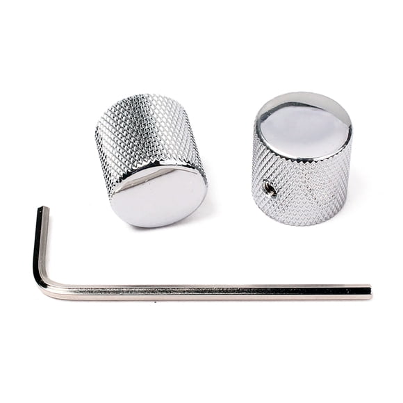 KAKOWELY 3Ud Perillas De Control Para Guitarra En Cromo Plata Volumen Tono Y Bajo Duraderas