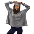 thumbnail image 2 of Fashion Pullover Hoodies for Women Trendy Oversize Casual SolidLong Sleeve Blouse Pullover Hoodies Sweateshirts, 2 of 7