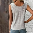 thumbnail image 5 of MESSUEN Sleeveless Tops Womens T Shirts Loose Fit V-neck Raglan V Neck Tops Knitted Tank Top Cable Knit Sweater Vest Solid Tee Shirts Basic Top for Women's Summer Tops Gray XL, 5 of 7