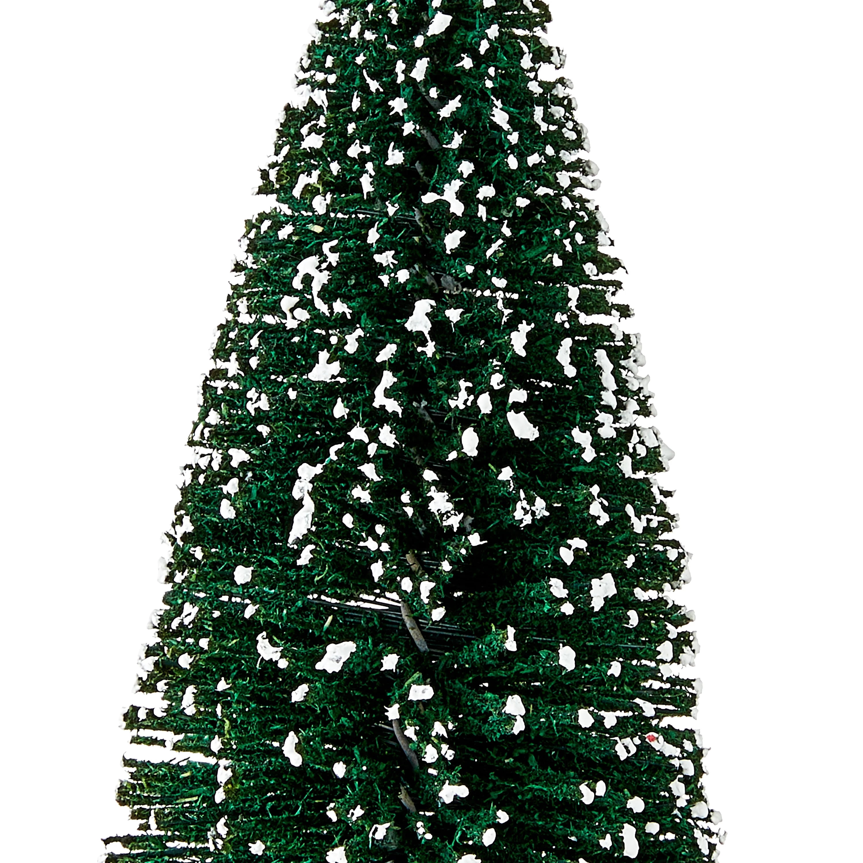 Christmas Village Frosted Pine Tree, Green, 6", by Holiday Time