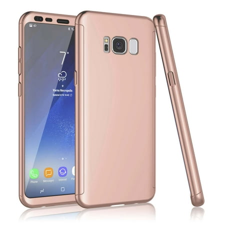 Galaxy S8 / S8 Plus / S8+ Cases Cover, Tekcoo [T360] [Rose Gold] Ultra Thin Full Body Coverage Protection Galaxy S8 Hard Slim Hybrid Cover Shell With Tempered Glass Screen Protector