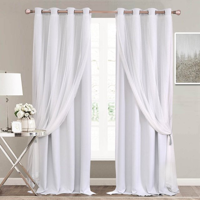 Cortinas SOFJAGETQ de doble capa opacas transparentes 132 x 244 cm