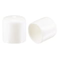 thumbnail image 1 of Uxcell 20 piezas Tapas redondas de goma 0.98" Cubierta de vinilo blanca Protectores de rosca, 1 of 5