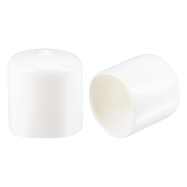 Uxcell 20 piezas Tapas redondas de goma 0.98" Cubierta de vinilo blanca Protectores de rosca