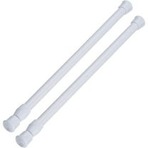 2Pcs White Tension Rod 15.7 to 28 Inch, Adjustable Spring Curtain Rod No Drilling, Spring Tension Rods for Window DIY Projects Cupboard Wardrobe Small Curtain Rods Short Tension Rod
