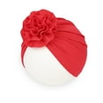 thumbnail image 2 of Baby Girl Hat, Turban Hats for Infant Toddlers Girls, Polyester Cotton Baby Cap with Big Flower for Little Girl, 2 of 8