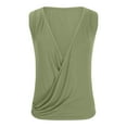 thumbnail image 3 of fatyb Tank Tops Women's Casual Sleeveless V Neck Wrap Shirts Solid Color Summer Vacation Tee Blouses, 3 of 5