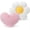 White, Pink, variant on 2 count 17.72" Heart Shaped Pillows, Six Petal Floral Daisy Flower Cushion, Decorative Throw Love Heart Shaped Pillow Gifts for Decoration, Bed Sofa Couch (White,)