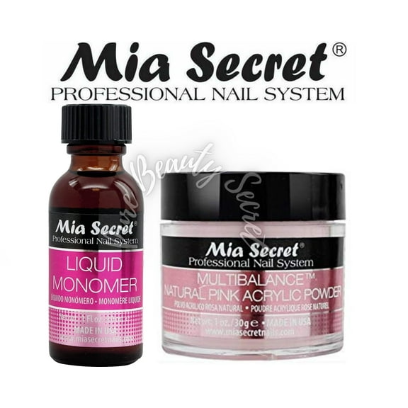Mia Secret Liquid Monomer 1 oz and Natural Pink Powder 0.5 oz