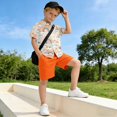 thumbnail image 5 of Dailycode Small Short Sleeve Button Down Shirts Hand Drawn Rainbow Rain Cloud Casual Shirt 3-10 Years, 5 of 9
