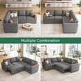 thumbnail image 4 of Marrber L-Shape Sleeper Sectional Sofa with Storage Chaise and Pull-Out Bed for Living Room and Apartment, Dark Grey, 4 of 6