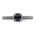 thumbnail image 4 of Auriga Fine Jewelry 925 Sterling Silver Polished Cr. Sapphire Ring for Women Size 10, 4 of 5
