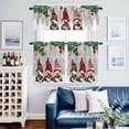thumbnail image 2 of Christmas Gnomes Grey Kitchen Curtains Sets for Windows 36 Inch Length, Xmas Pine Branch Cardinal Birds Snowflakes Rod Pocket Window Treatments Tier Curtains and Valances Set for Bedroom/Bathroom, 2 of 8