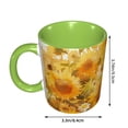 thumbnail image 3 of Sunflower Coffee Mug Fun Custom Ceramic Mugs 11oz Green, 3 of 5