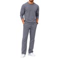 thumbnail image 4 of Voska Mens 2 Piece Outfits Lounge Jogging Suits Sweatsuit Set Sweatshirt Baggy Comfy Sweatpants with Pockets Dark Gray XL, 4 of 5