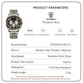 thumbnail image 5 of Poedagar Men's Two-Tone Stainless Steel Chronograph Watch - Black Dial Luminous Waterproof Calendar Business Sport Quartz Wristwatch, 5 of 9