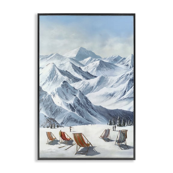 Stupell Industries Rustic Lodge Lounging At The Lifts Black Framed Giclee Art, 12 x 18, by Max Maxx