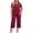 Wine, variant on Plus Size Two Piece Set for Women Notch Neck Short Sleeve Top and Cropped Pants Soft Summer Lounge Travel Outfit Set
