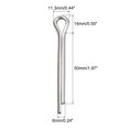 thumbnail image 2 of Unique Bargains Split Cotter Pin, 6x50mm Stainless Steel Clip Fastener Fitting Silver 8Pack, 2 of 5