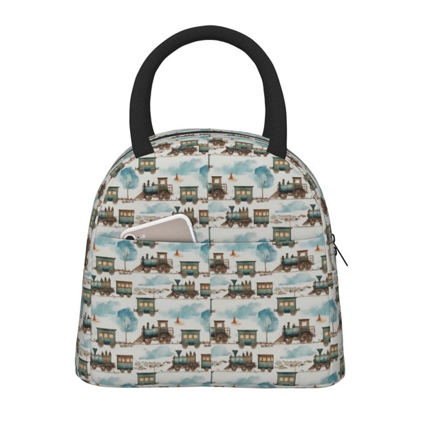 Easygdp Transport Train Bolsa de Almuerzo Insulada Grande, Forro de Aluminio, Diseño Espacioso, a Prueba de Fugas, Ideal para Trabajo, Picnics, Viajes y Actividades al Aire Libre