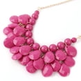 thumbnail image 2 of Women Plastic Bead Metal Beach Style Drop Neck Necklace Earring Set Fushcia, 2 of 3