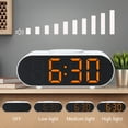 thumbnail image 4 of REGALWOVEN Oval Alarm Clock with Nightlight, Dimmable, 12/24H,USB Port, Wireless Charging, Decorate for Bedroom 7.1 x 3.1 x 2.4 inch Green, 4 of 6