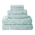 thumbnail image 2 of Modern Threads Medallion Jacquard 6-Piece Cotton Adult Bath Towel Set, Sterling Blue, 2 of 2