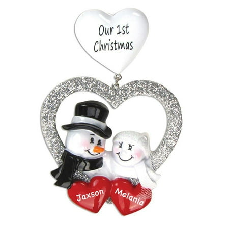 Personalized Our 1st Christmas Snow Couple Christmas Tree