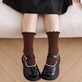 thumbnail image 2 of Huiway 3 Pairs Toddler Girls Ruffle Socks Kids Cute Frilly Solid Color Long Socks Soft Knit Mid Tube Socks, 2 of 9