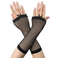 thumbnail image 1 of INSPIRE CHIC Paire de Résille Élastique Sans Doigts pour Femmes Noir, 1 of 4