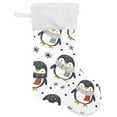 thumbnail image 2 of Christmas Stockings Penguins with Snowflakes Classic Personalized Large Stocking Decorations for Family Holiday Season Party Decor Set of 3pcs,18", 2 of 6