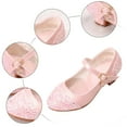thumbnail image 6 of Gubotare Dress Shoes Girls Girls Heels Mary Jane Shoes - Round Toe with Rhinestone Strap- Easy on Off (Pink,Little Kids 13), 6 of 6