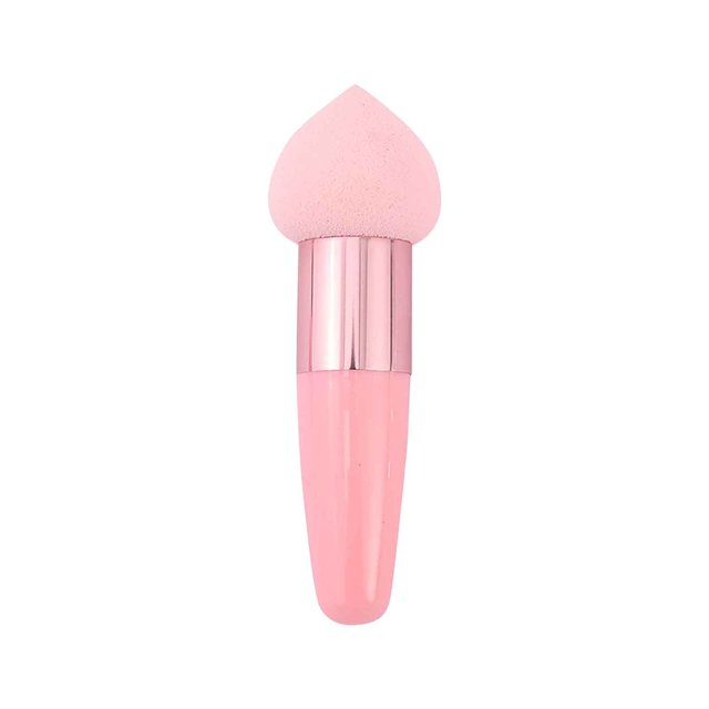 Esponja de maquillaje con mango, borla de polvos, herramienta de belleza