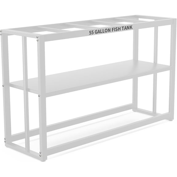 55-75 Gallon Fish Stand,48.5 x14.9 x 29.2 Inch Aquarium Stand | with Storage Shelf,Turtle , Reptile Terrariums and Breeder Stand,980LBS Capacity, White