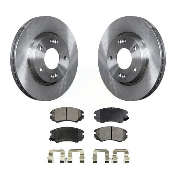 Transit Auto - Front Disc Brake Rotors And Semi-Metallic Pads Kit For Hyundai Elantra K8F-100476